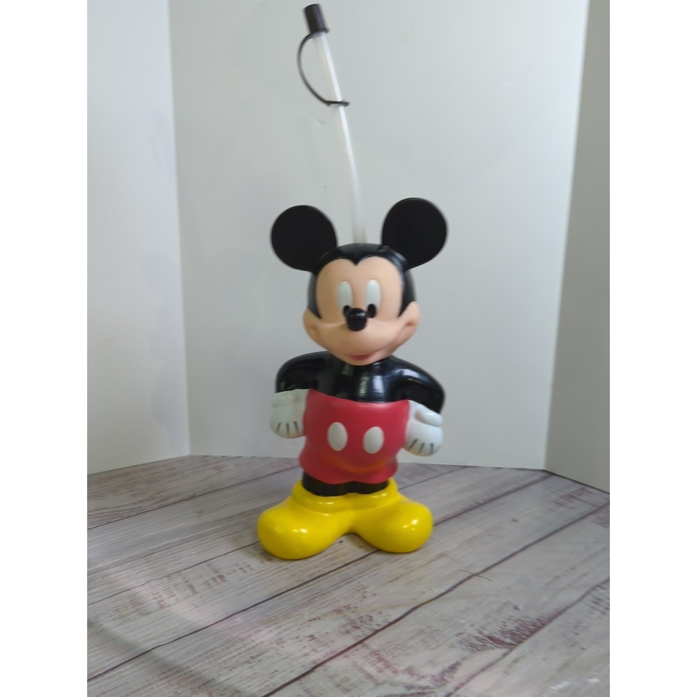 Vintage Disney  Big Mickey Mouse Sipper Cup Classic Mickey Style Travel Cup 10"